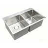 Double Kitchen Sink, 30 x 18" x 9", Stainless Steel