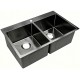 Double Topmount Kitchen Sink, 30 x 18" x 9", Black