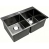 Double Topmount Kitchen Sink, 30 x 18" x 9", Black