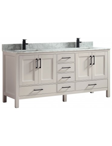 Vanité de salle de bain Goli 72'' – bois massif greige