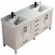 Vanité de salle de bain Goli 72'' – bois massif greige