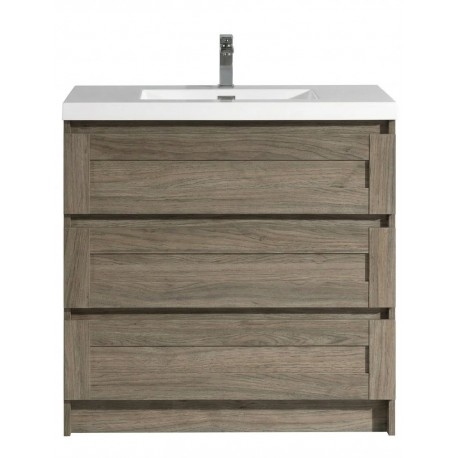 Kiev 35.5 '' Grey Elm, Freestanding vanity