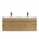 Java 48" Mo Oak , Vanité Double flottante