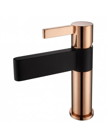 Raja, rose gold and matt black sink faucet