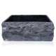Lavabo carré Fraviano 16 po effet pierre noir – Vasque de salle de bain moderne