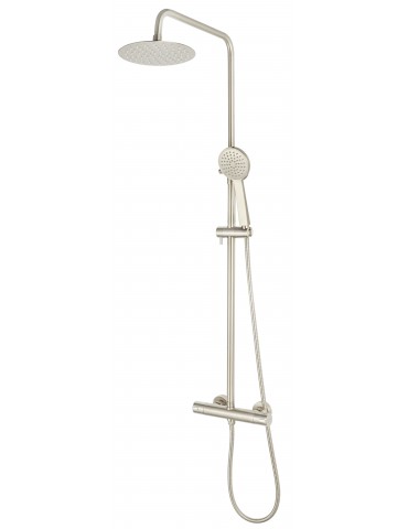 Thermostatic shower/bath faucet with nickel brushed finish