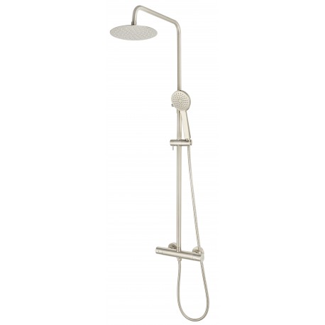 Thermostatic shower/bath faucet with nickel brushed finish