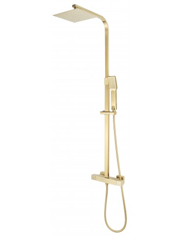 Ares, matte gold thermostatic shower faucet