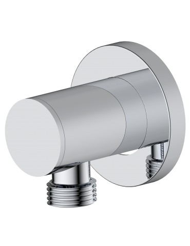 Adjustable shower hose elbow with chrome finish