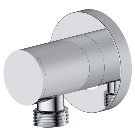 Adjustable shower hose elbow with chrome finish