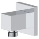 Square Adjustable elbow for shower hose with chrome finish
