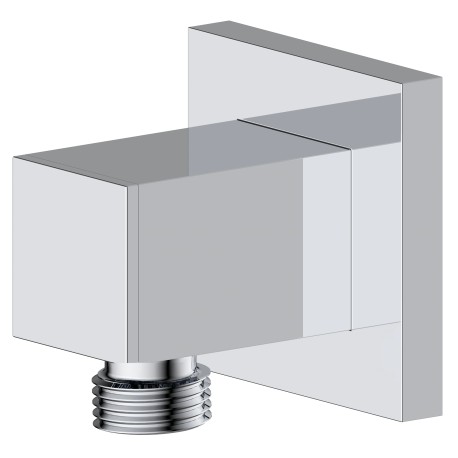 Coude ajustable carrée pour tuyau de douche fini en chrome