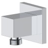 Square Adjustable elbow for shower hose with chrome finish