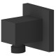 Square Adjustable elbow for shower hose with matte black finish