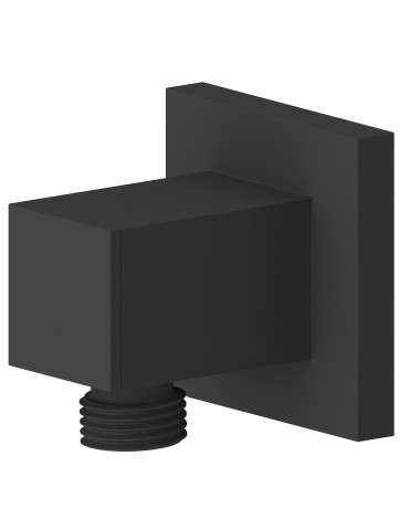 Square Adjustable elbow for shower hose with matte black finish