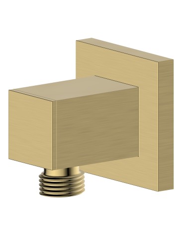 Coude ajustable carrée pour tuyau de douche fini en or mat