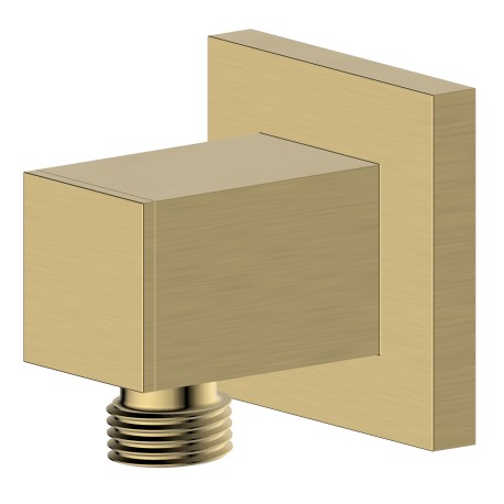 Square Adjustable elbow for shower hose with matte gold finish