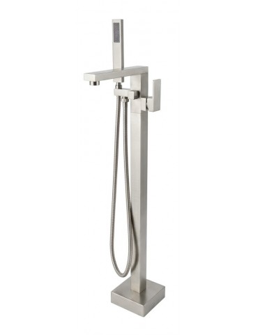 Robinet de bain sur pied Ares fini nickel brossé