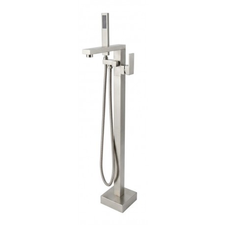 Robinet de bain sur pied Ares fini nickel brossé