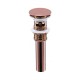 Drain for ceramic bassin with overflow, rose golden finish
