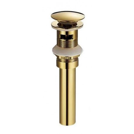 Drain for ceramic bassin with overflow, gold finish