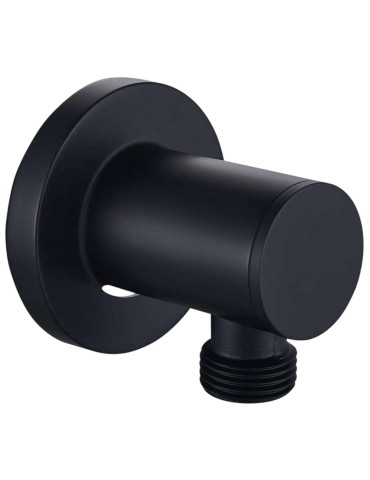 Adjustable shower hose elbow with matte black finish