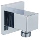 Square Adjustable elbow for shower hose with chrome finish