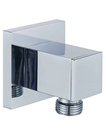 Coude ajustable carrée pour tuyau de douche fini en chrome