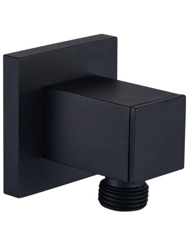 Coude ajustable carrée pour tuyau de douche fini en noir mat
