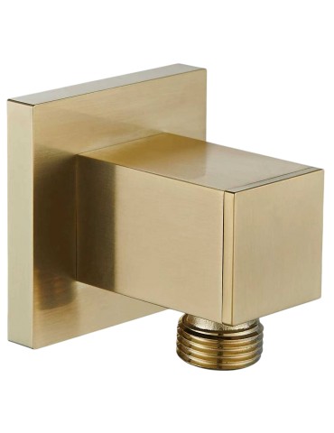 Coude ajustable carrée pour tuyau de douche fini en or mat
