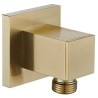 Square Adjustable elbow for shower hose with matte gold finish