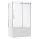 Porte de douche sur bain Lwidgi finition Chrome