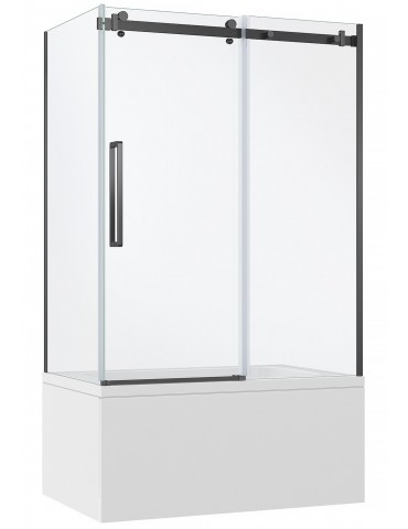 Porte de douche sur bain Lwidgi finition Noire