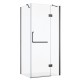 Shower door and side glass, 40 × 32", Black Finish, Nyx collection