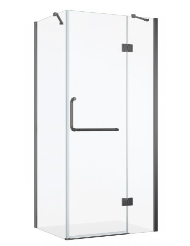 Porte et verre latéral de douche, 40 × 32", fini noir, collection Nyx