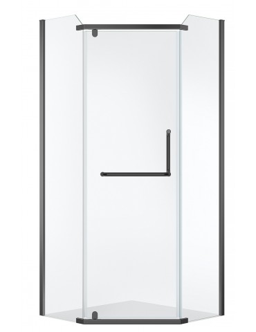 Neo-Angle Shower, 36 × 36", Black Finish, Atlas Collection