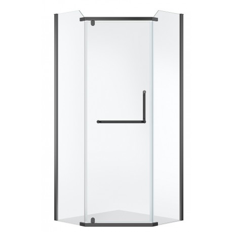 Neo-Angle Shower, 36 × 36", Black Finish, Atlas Collection
