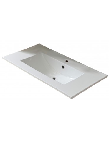 Dessus de vanité en céramique blanc 36 pouces avec lavabo sous-plan