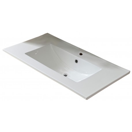 36-inch White Ceramic Vanity Top with Undermount Sink