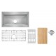 Galaxie 30x18 Inch Kitchen Sink with Cutting Board and Strainer