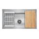 Galaxie 30x18 Inch Kitchen Sink with Cutting Board and Strainer