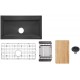 Galaxie 30x18 Inch Kitchen Sink with Cutting Board and Strainer