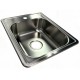 Évier de cuisine à encastrer 17 x 22 po en acier inoxydable - 5643A-1