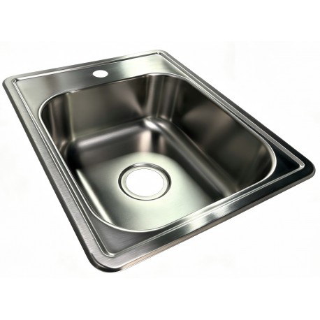 17 x 22 in. Topmount Stainless Steel Single Bowl Kitchen Sink - 5643A-1