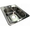 Évier de cuisine sur-plan 17 x 22 po en acier inoxydable 304 - 5643A-1