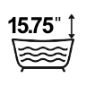 Profondeur du bain de 15.75 pouces Profondeur du bain de 15.75 pouces